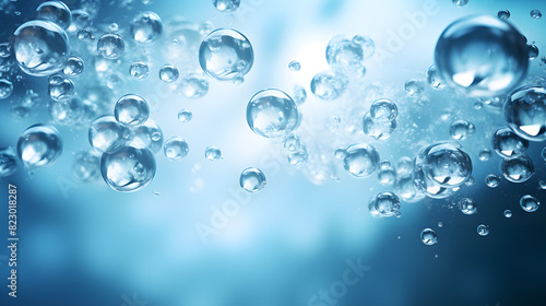 Digital blue bubble skin care products abstract poster web PPT background