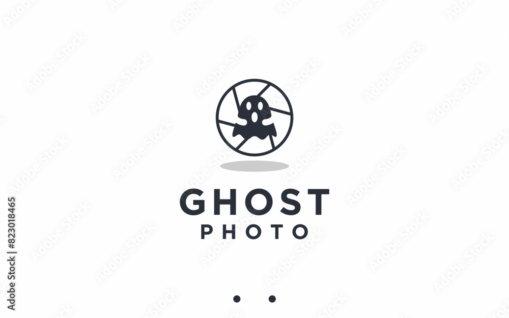 ghost with lens logo design vector silhouette illustration ghost with lens logo design vector silhouette illustration