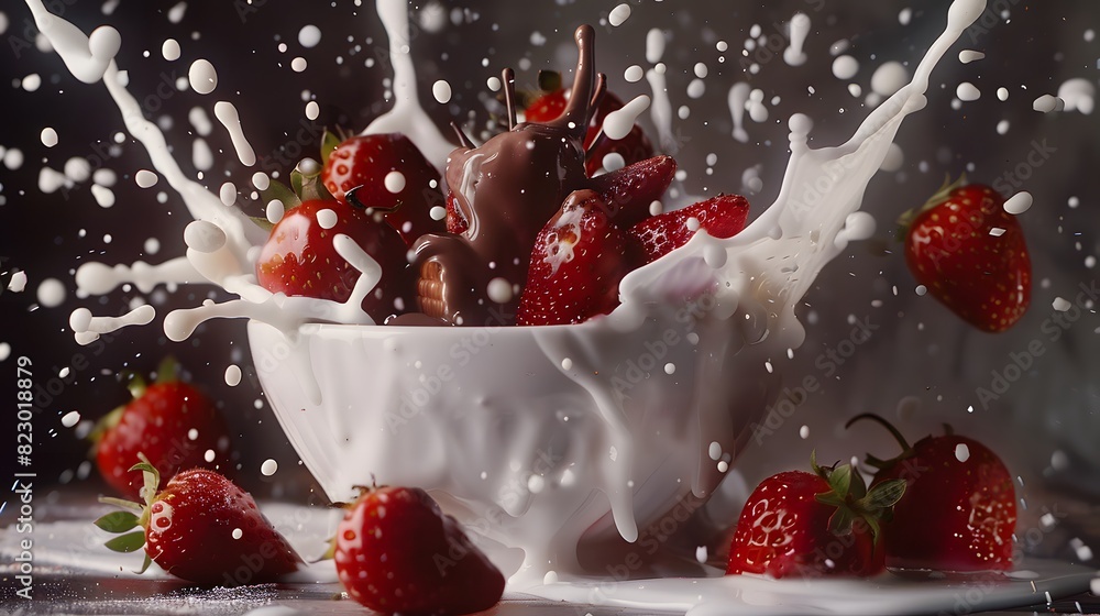 Strawberries and Cream Depict a bowl of fresh strawberries Strawberries and Cream Depict a bowl of fresh strawberries