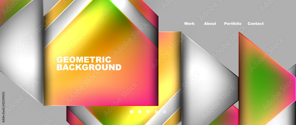 Flowing bright neon gradients geometric abstract background with triangles and lines. Fluid color pattern of color liquid gradient background for wallpaper, banner, background, card, landing page Flowing bright neon gradients geometric abstract background with triangles and lines. Fluid color pattern of color liquid gradient background for wallpaper, banner, background, card, landing page