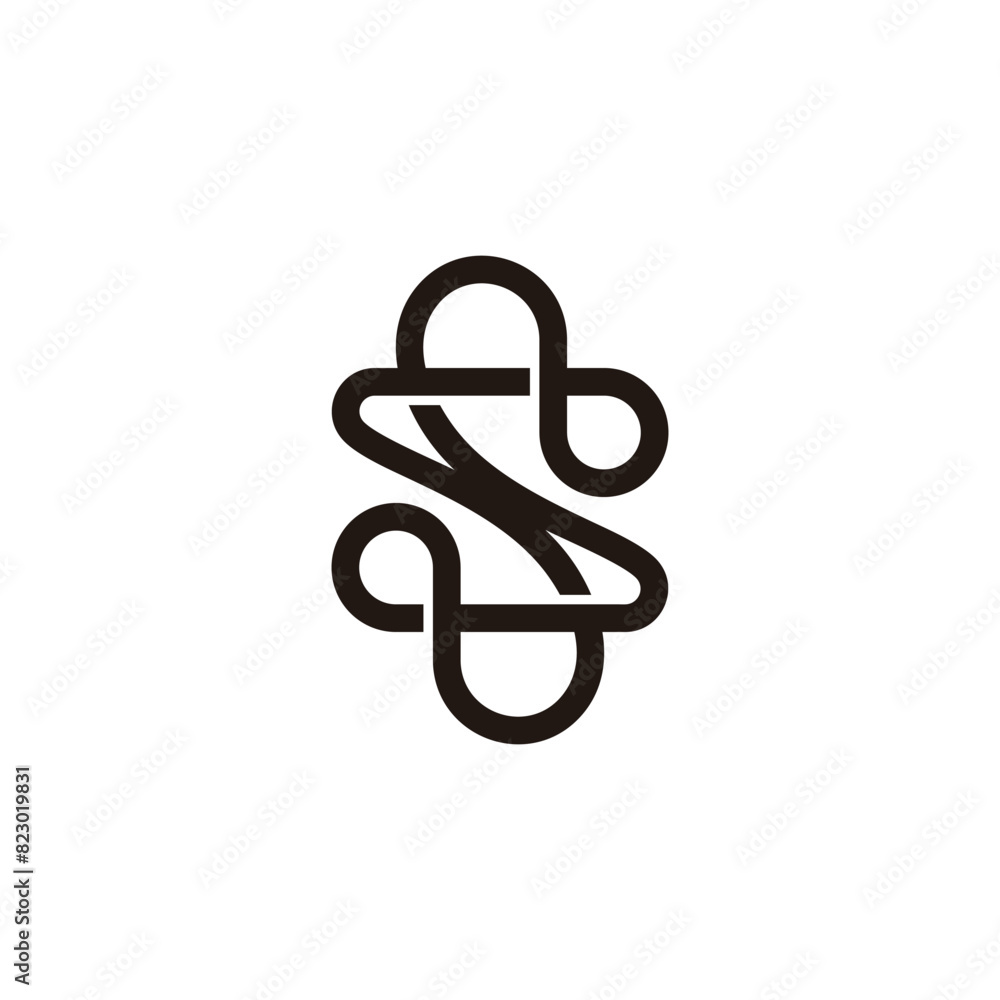 letter s infinity thread wire industrial logo vector
