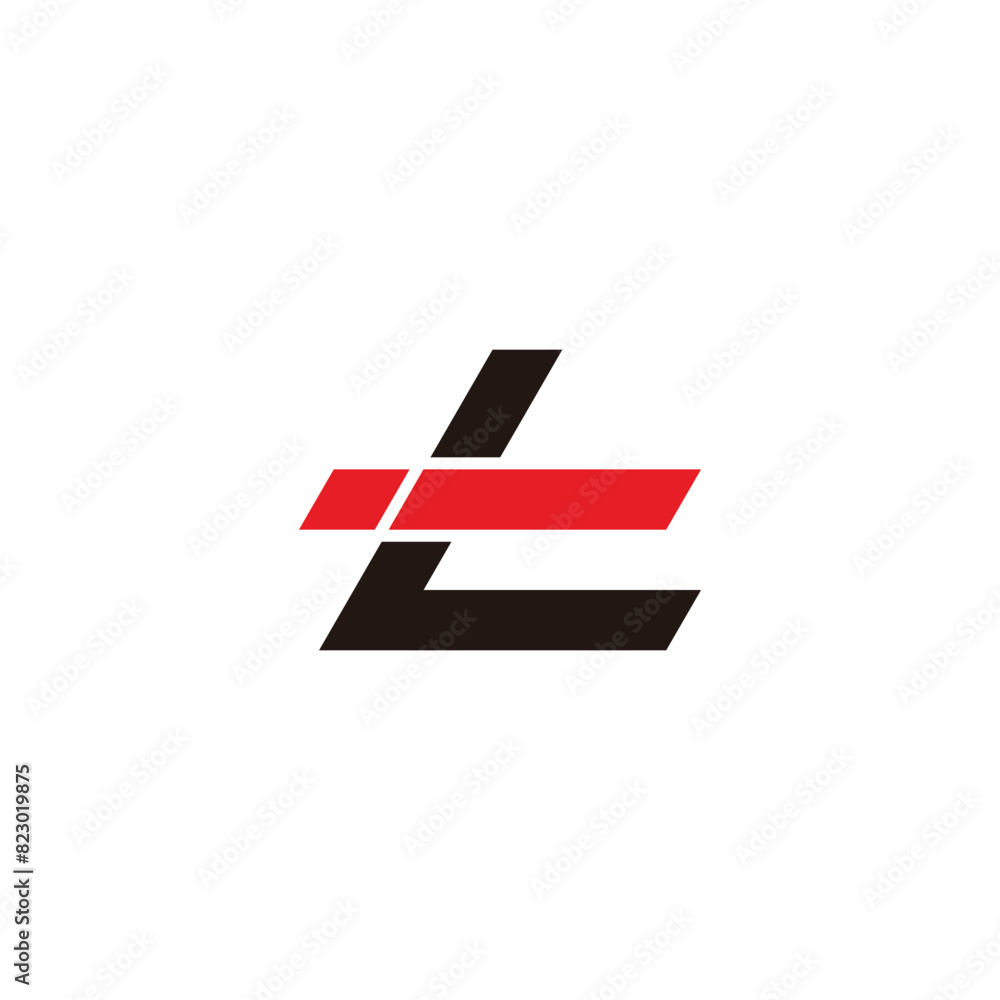 letter li simple geometric line red logo vector letter li simple geometric line red logo vector