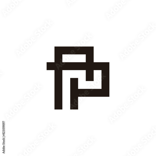 letter ap linked linear simple geometric logo vector