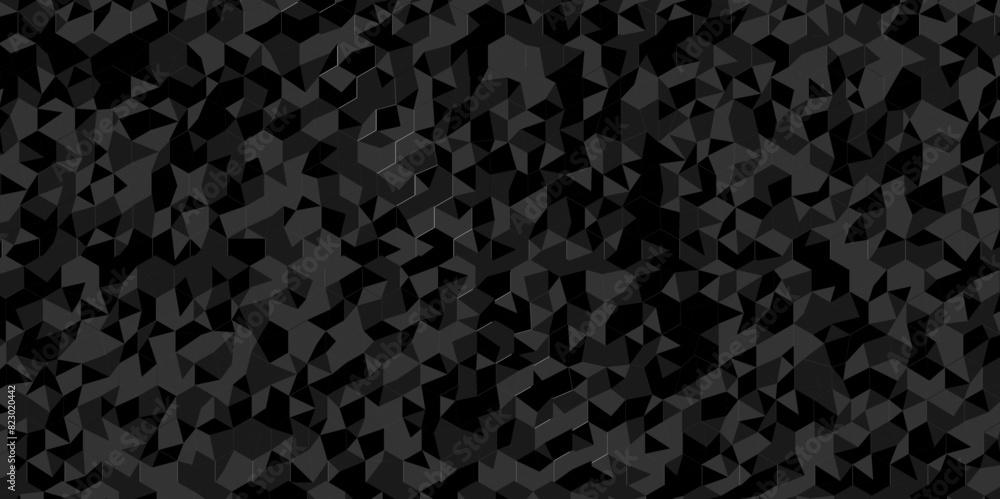 Black and gray square triangle tiles pattern mosaic background. Modern seamless geometric dark black low poly pattern background with lines Geometric print composed of triangles. Black and gray square triangle tiles pattern mosaic background. Modern seamless geometric dark black low poly pattern background with lines Geometric print composed of triangles.