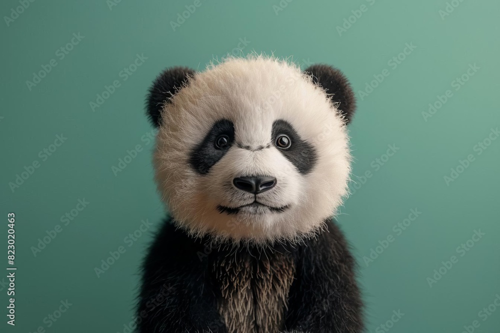 Adorable panda bear with a green background, featuring cute and fluffy appearance. Perfect for wildlife, nature, and animal-themed projects. Adorable panda bear with a green background, featuring cute and fluffy appearance. Perfect for wildlife, nature, and animal-themed projects.