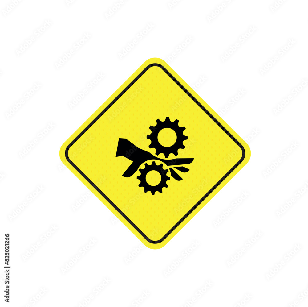 Crush hazard sign on white background Crush hazard sign on white background