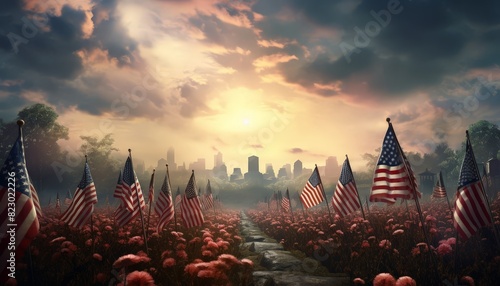 USA memorial day concept background photo