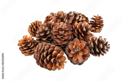 Group of Pine Cones Stacked Together