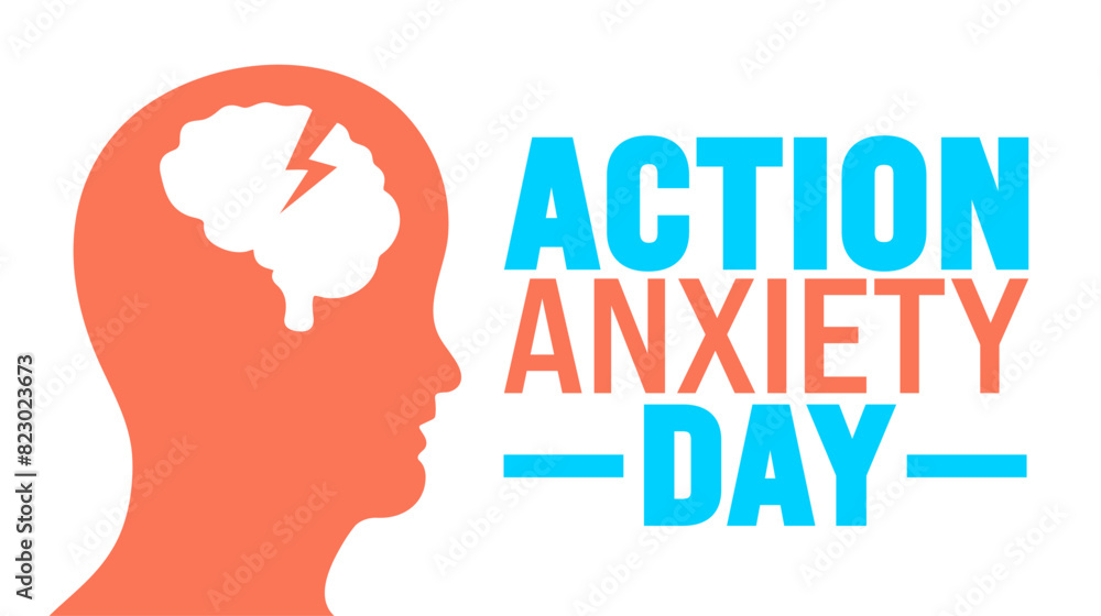 June is Action anxiety day background template. Holiday concept. use to background, banner, placard, card, and poster design template with text inscription and standard color. vector illustration.