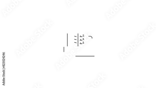 Black outline laptop and book line 4k icon animation on white background. Online learning or e-learning concept. 4K motion graphic animation. online learning, e-learning icon, laptop icon, book icon,