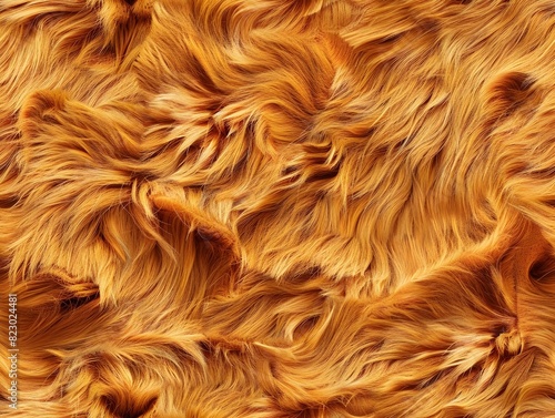 Captivating Lion Skin Texture Pattern with Plush Fluffy Golden Fur