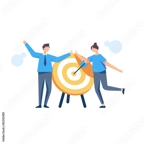Successfully reach the goal illustration