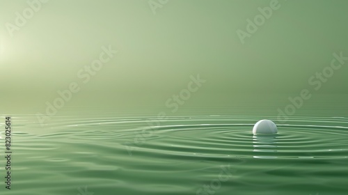 Simple green background with a single white dot in the center
