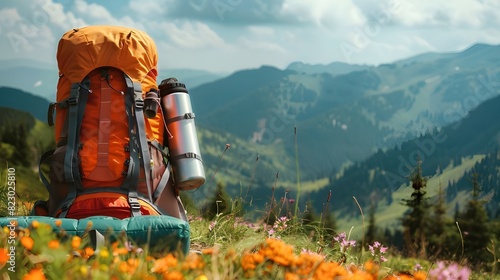 Views of the mountains from backpacks in the highlands.