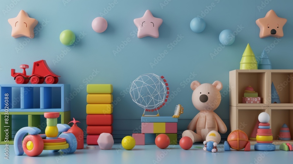 Colorful and fun children's playroom. Colorful and fun children's playroom.