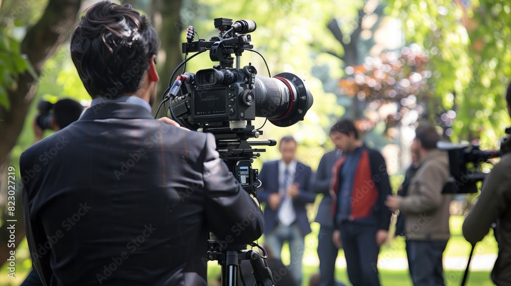 Fototapeta premium Reporter on Location