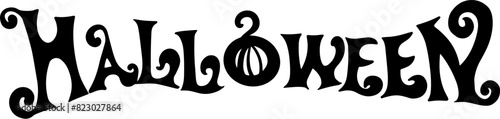 Halloween lettering design font illustration