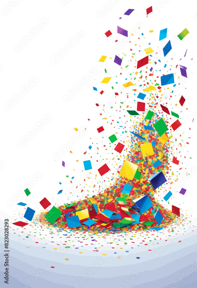 Obraz premium a pile of colorful confetti on a white background