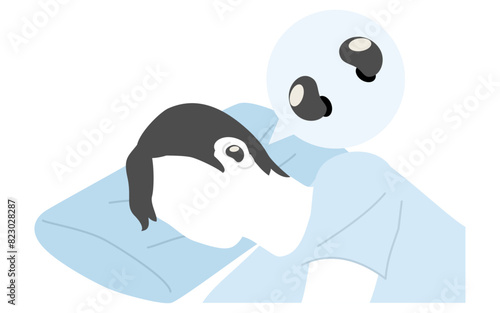 Illustration of a sleeping phone, a handy noise reduction product