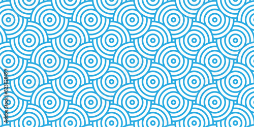  Overlapping Pattern Minimal diamond geometric waves spiral and abstract circle wave line. blue color seamless tile stripe geometric create retro square line backdrop pattern background.