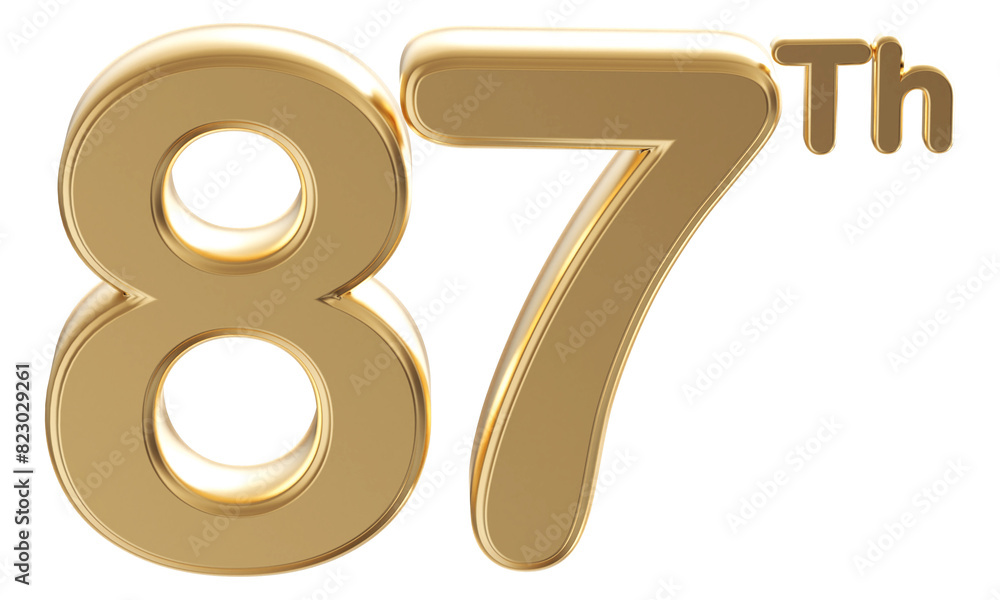 Gold 3d number 87th Gold 3d number 87th