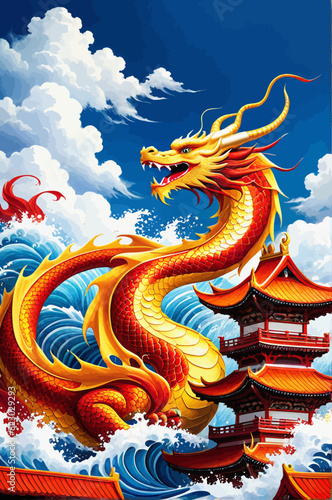 Wallpaper Mural a painting of a dragon on a building Torontodigital.ca