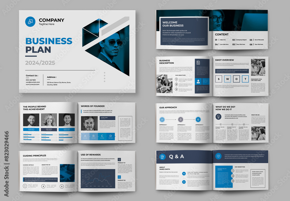 Business Plan Layout Stock Template | Adobe Stock