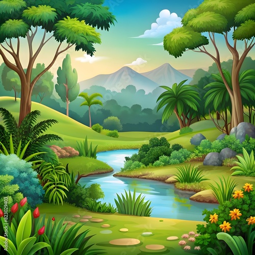 nature landscape with vegetation and flora