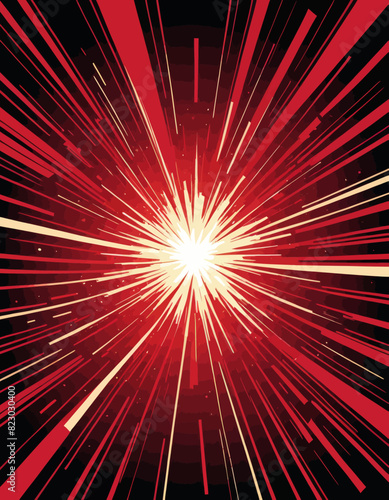 a red and black background with white lines