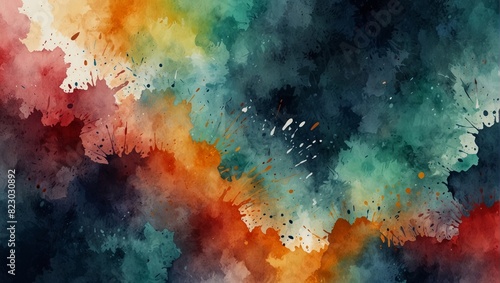 Abstract minimal background with place for your text. Watercolor illustration photo
