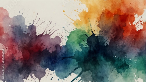 Abstract minimal background with place for your text. Watercolor illustration