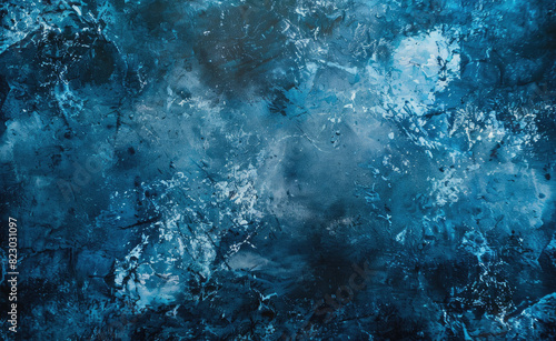 Abstract Blue Texture Painting, dark blue background, textured canvas. Created with Ai