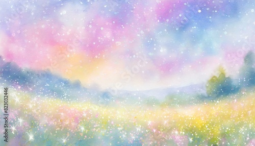 Abstract watercolor background inspired by the arrival of spring.  © Bambi and Sunny