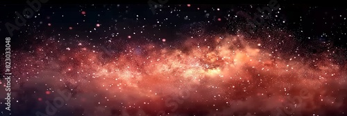 explosion in space, dark red and white particles swirling in the air, abstract red and white cloud, surrounded by particles of fire in the night sky. red space, nebula