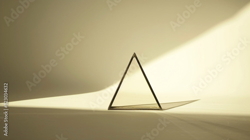 a triangular object on a white surface