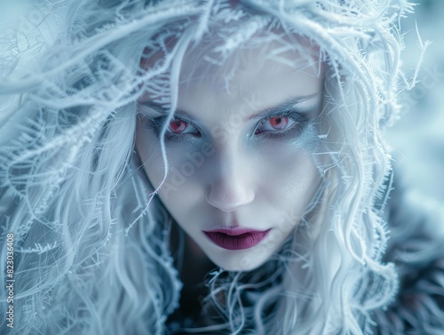 Enchanting winter portrait of a mysterious woman