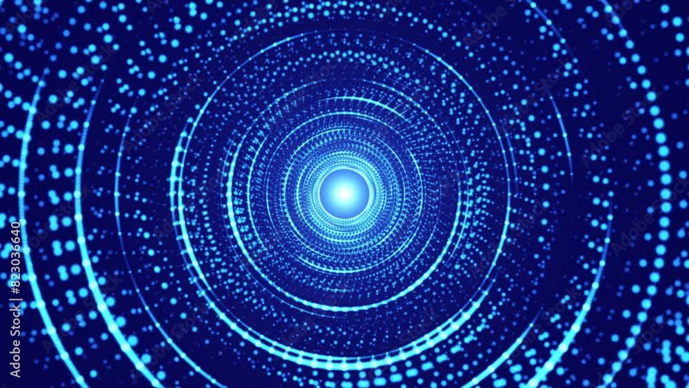 stunning blue digital vortex tunnel, radiating from center with concentric circles and dotted patterns hypnotic and high-tech appearance creates futuristic allure technological and scientific themes stunning blue digital vortex tunnel, radiating from center with concentric circles and dotted patterns hypnotic and high-tech appearance creates futuristic allure technological and scientific themes