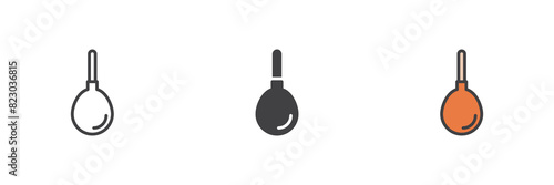 Medical enema different style icon set