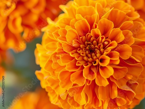 Vibrant orange marigold flower