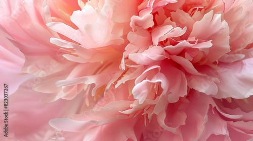 Soft pink peony flower close-up