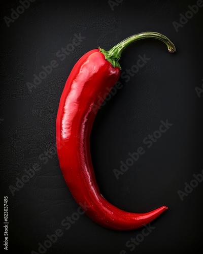 Vibrant red chili pepper on a dark background