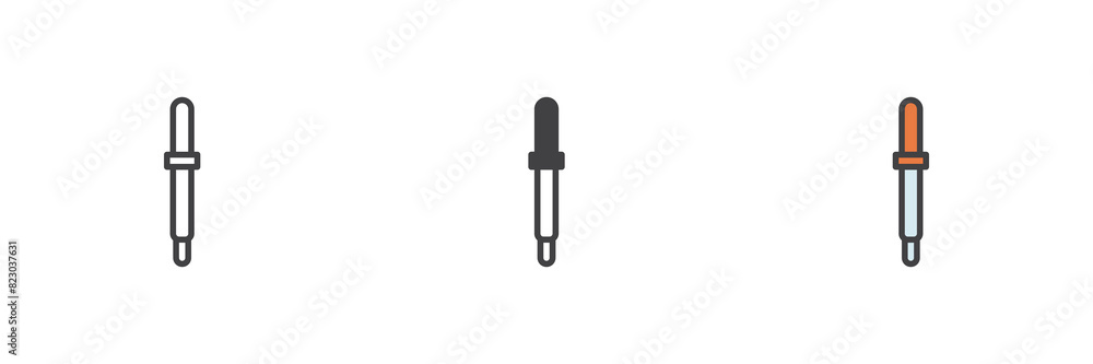 Dropper different style icon set Dropper different style icon set