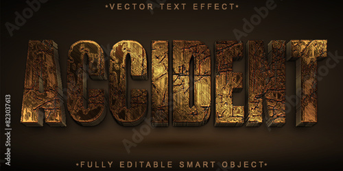 Shiny Broken Danger Accident Vector Fully Editable Smart Object Text Effect