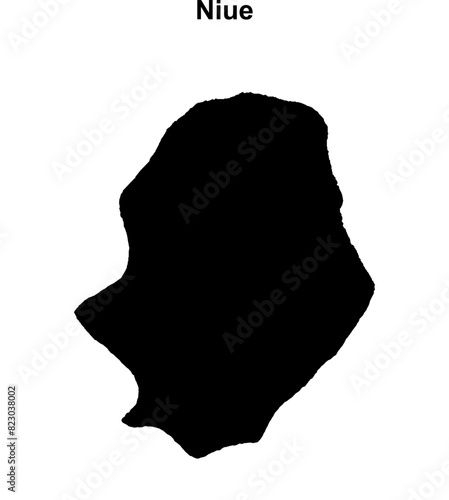 Niue blank outline map design