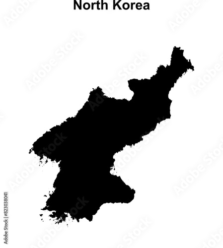 North Korea blank outline map design