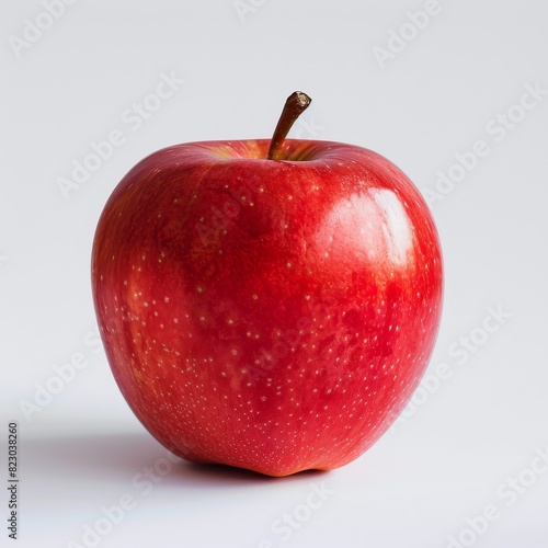 Crisp red apple on a white background