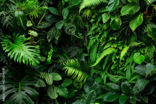 Lush tropical foliage background