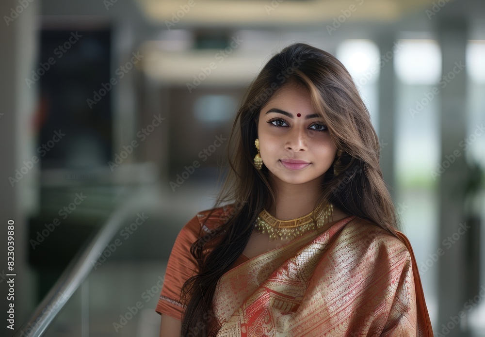Elegant woman in traditional indian dress Elegant woman in traditional indian dress