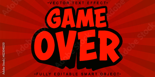 Red Cartoon Game Over Vector Fully Editable Smart Object Text Effect