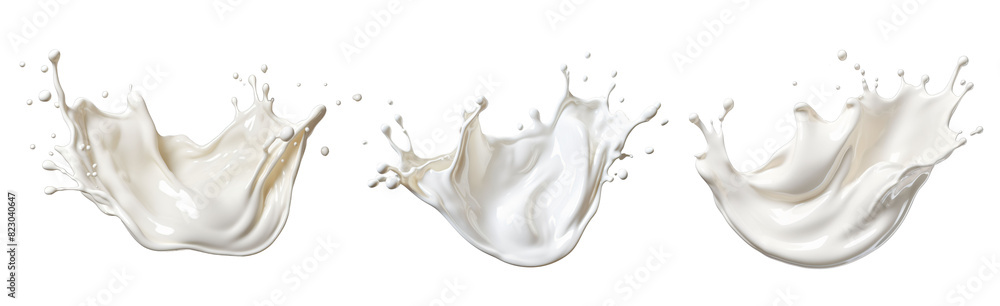 Fototapeta premium white milk wave splash collection